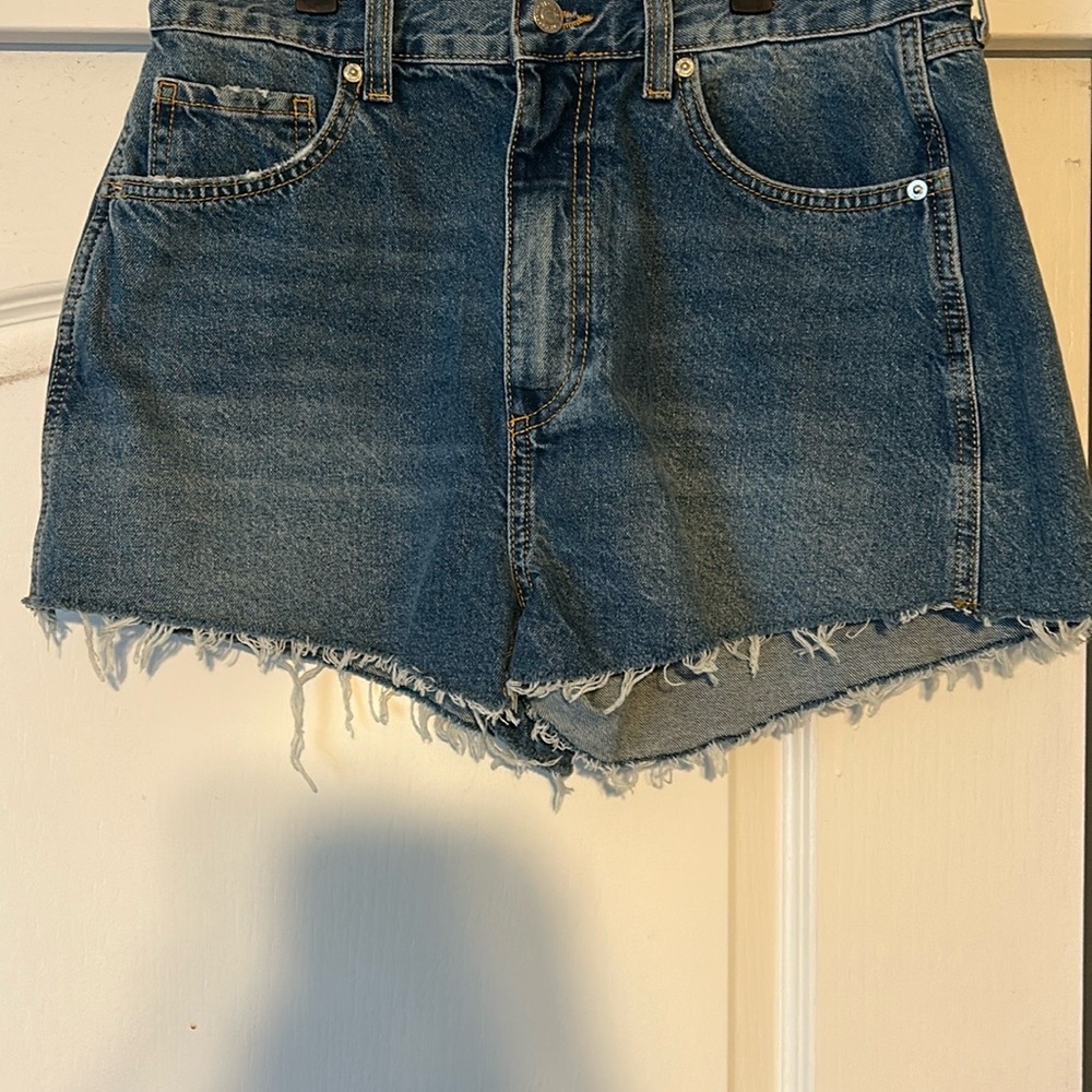 Denim Frayed Hem Women's Shorts